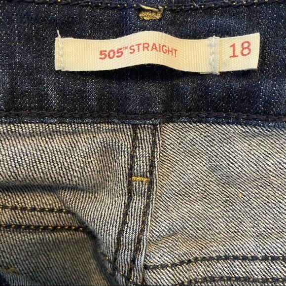 Levi's 505 STRAIGHT LEG JEANS Sleek Blue Waterless 18 34" x 32" - Picture 3 of 5